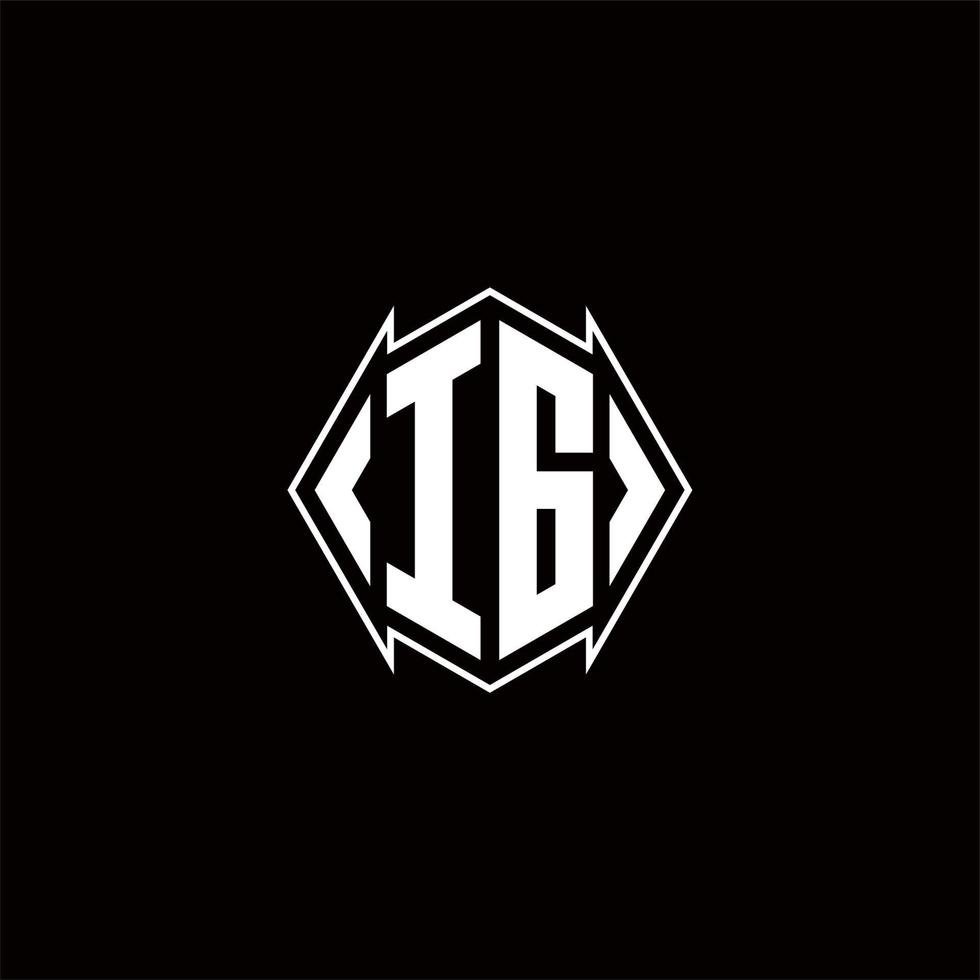 ig logo monogramma con scudo forma disegni modello vettore