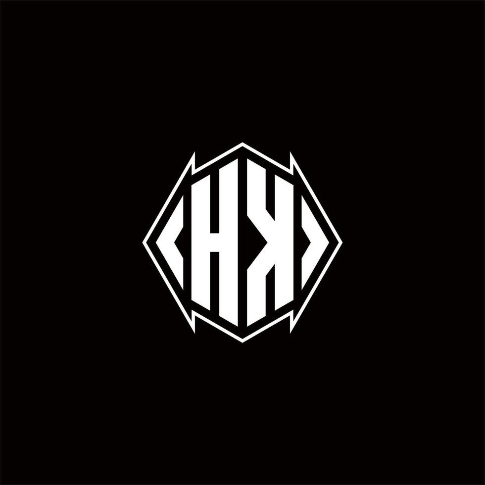 HK logo monogramma con scudo forma disegni modello vettore