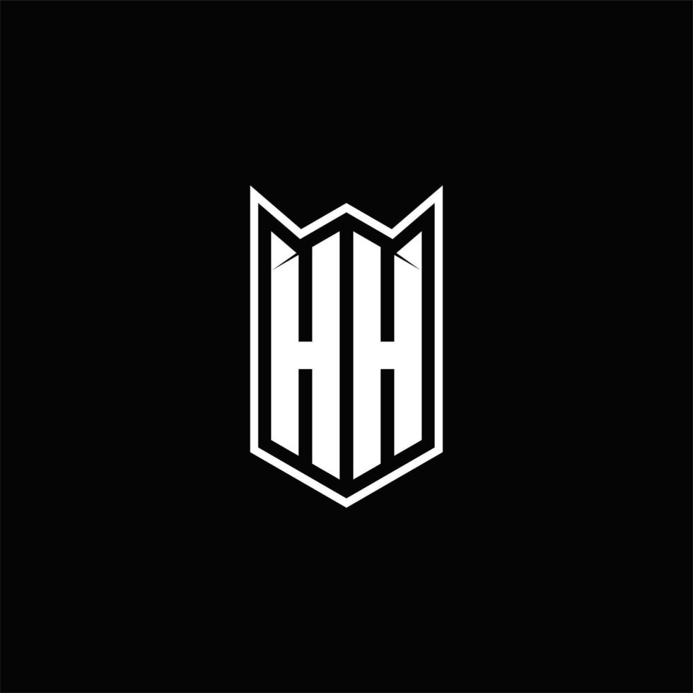 hh logo monogramma con scudo forma disegni modello vettore