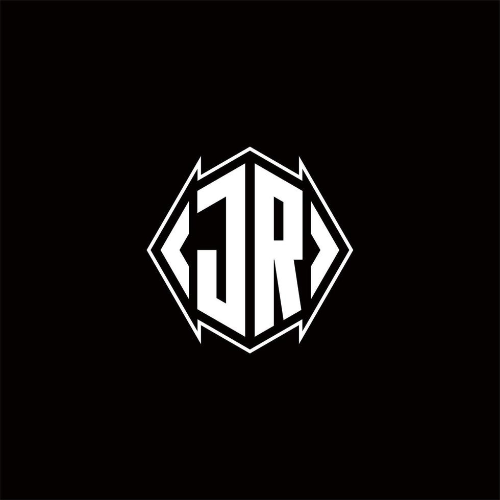 jr logo monogramma con scudo forma disegni modello vettore