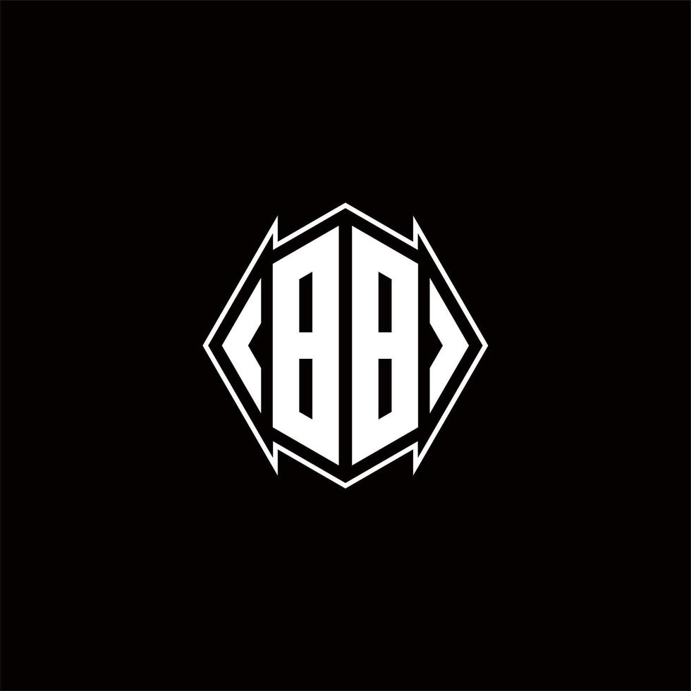 bb logo monogramma con scudo forma disegni modello vettore