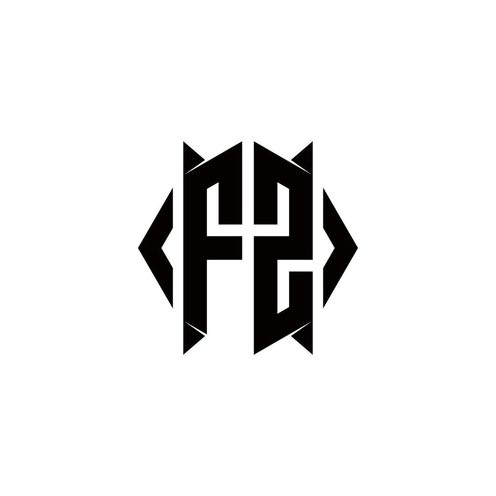 fz logo monogramma con scudo forma disegni modello vettore