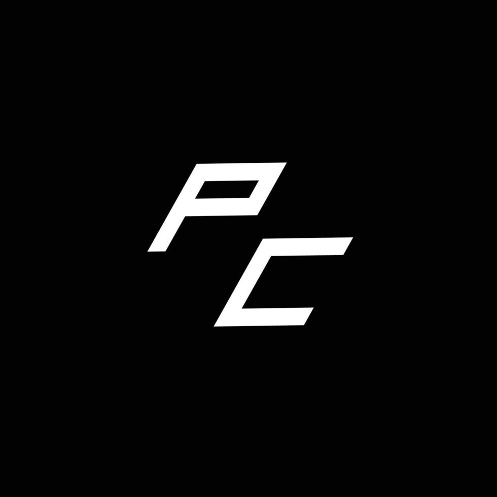 pc logo monogramma con su per giù stile moderno design modello vettore