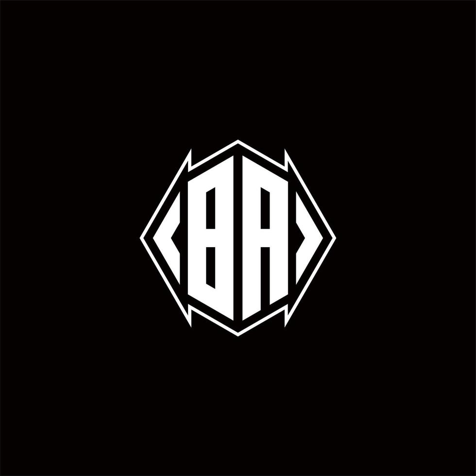 ba logo monogramma con scudo forma disegni modello vettore