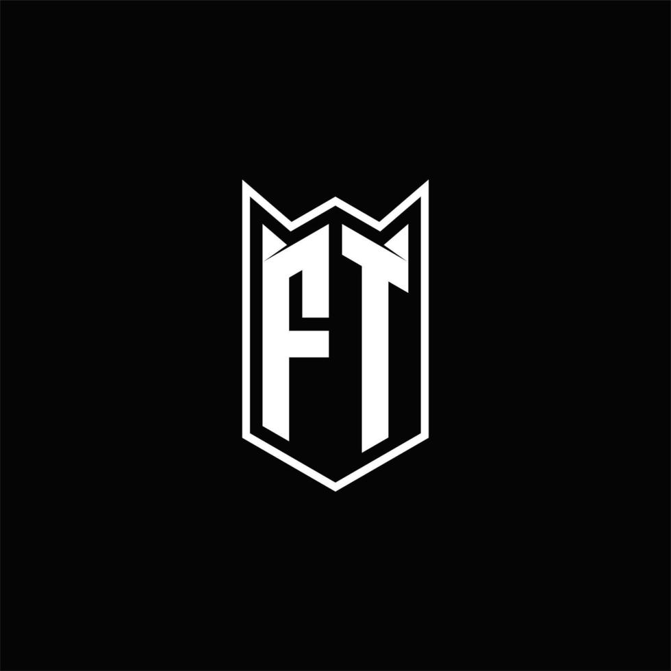 ft logo monogramma con scudo forma disegni modello vettore