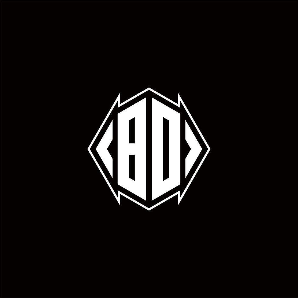 bd logo monogramma con scudo forma disegni modello vettore