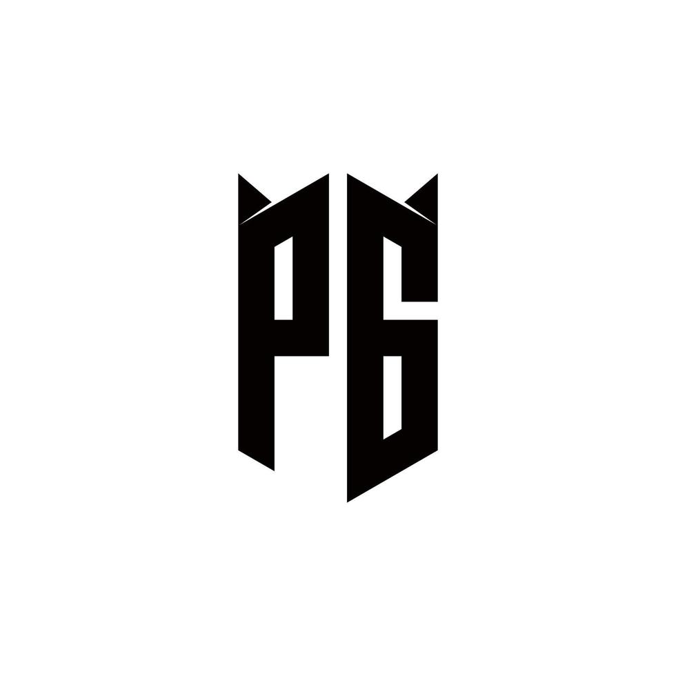 pg logo monogramma con scudo forma disegni modello vettore