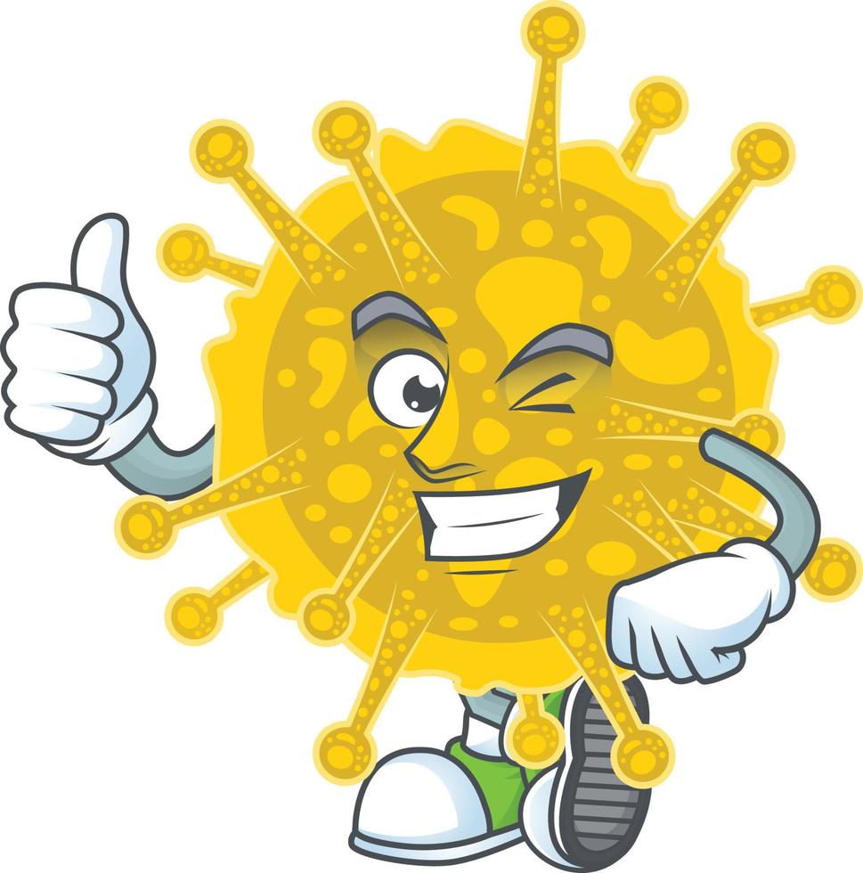 un' cartone animato personaggio di coronavirus pandemia vettore