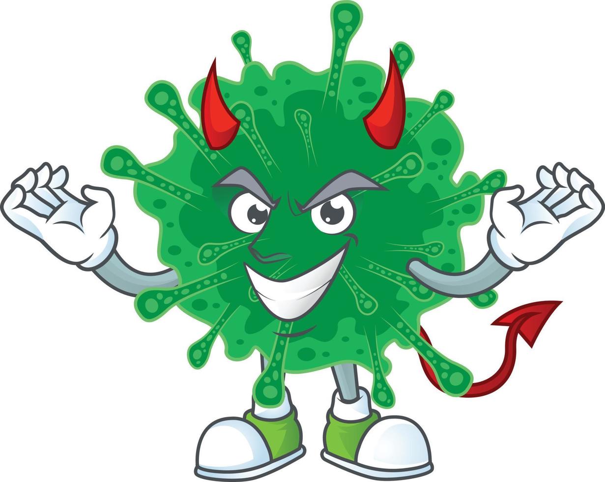 un' cartone animato personaggio di coronavirus polmonite vettore