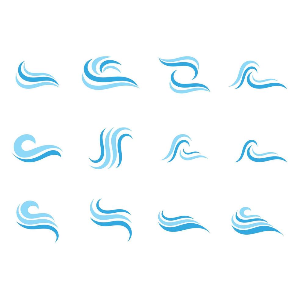 logo di progettazione dell'illustrazione di vettore dell'icona dell'onda d'acqua