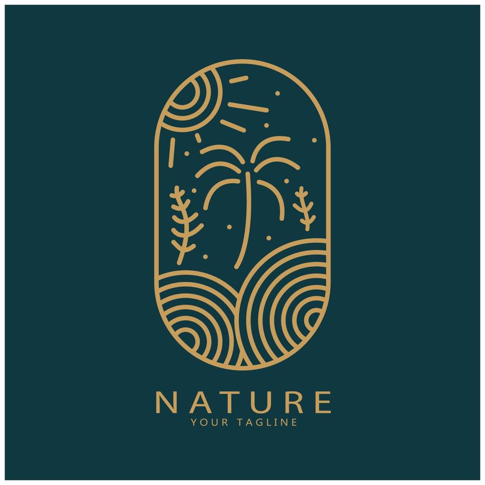 natura vettore logo. con alberi, fiumi, mari, montagne, attività commerciale emblemi, viaggio distintivi, ,ecologico Salute