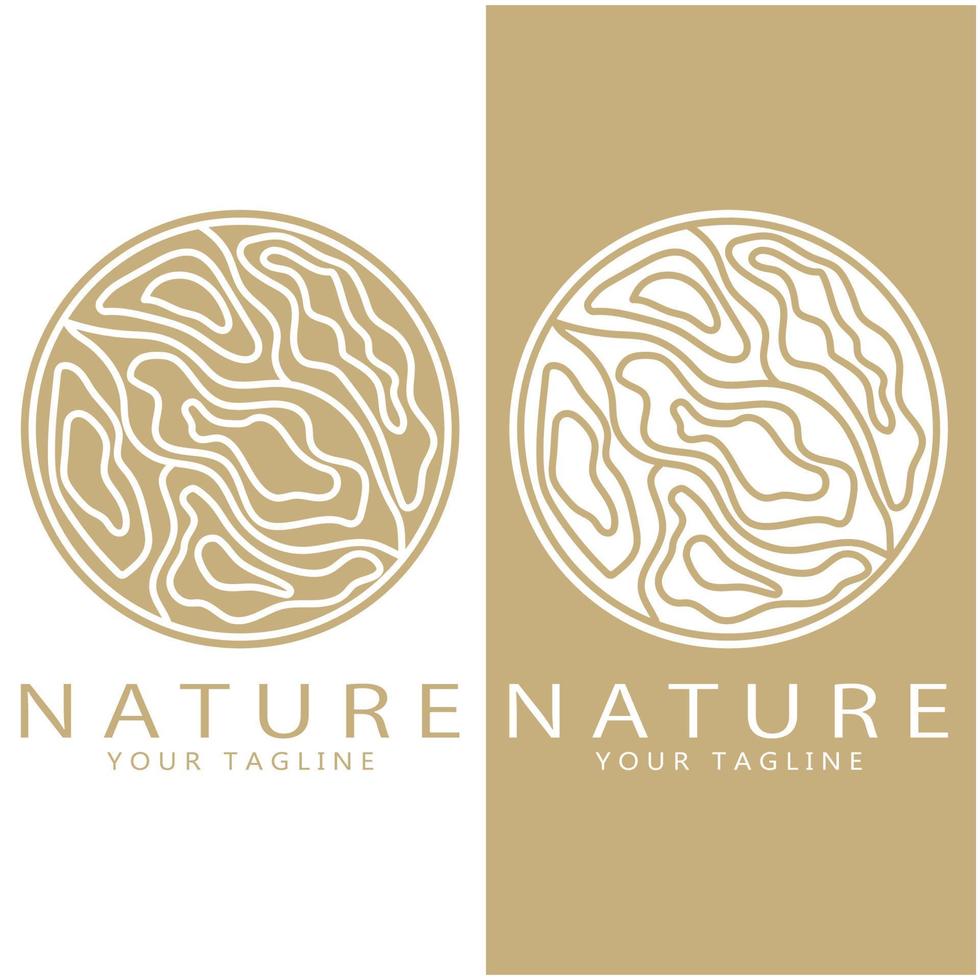 natura vettore logo. con alberi, fiumi, mari, montagne, attività commerciale emblemi, viaggio distintivi, ,ecologico Salute