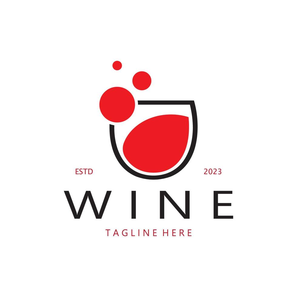 modello di progettazione del logo del vino.illustrazione vettoriale di icona-vettore