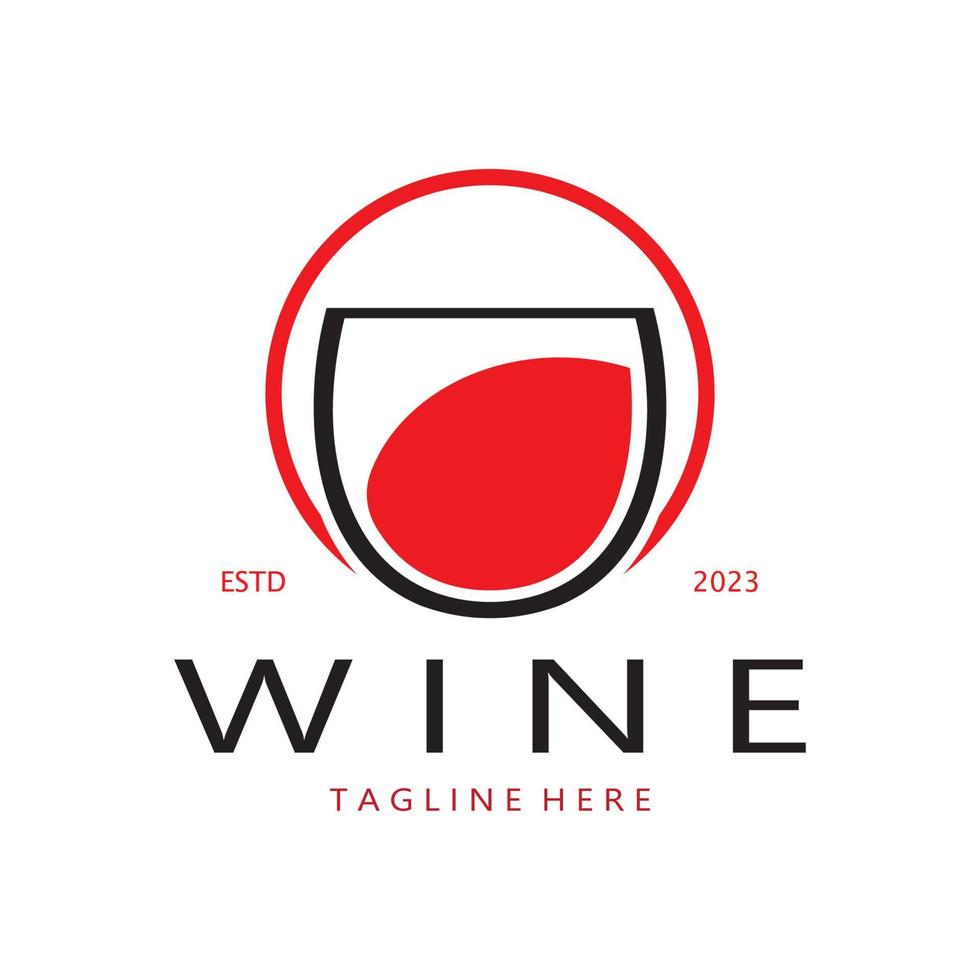 modello di progettazione del logo del vino.illustrazione vettoriale di icona-vettore