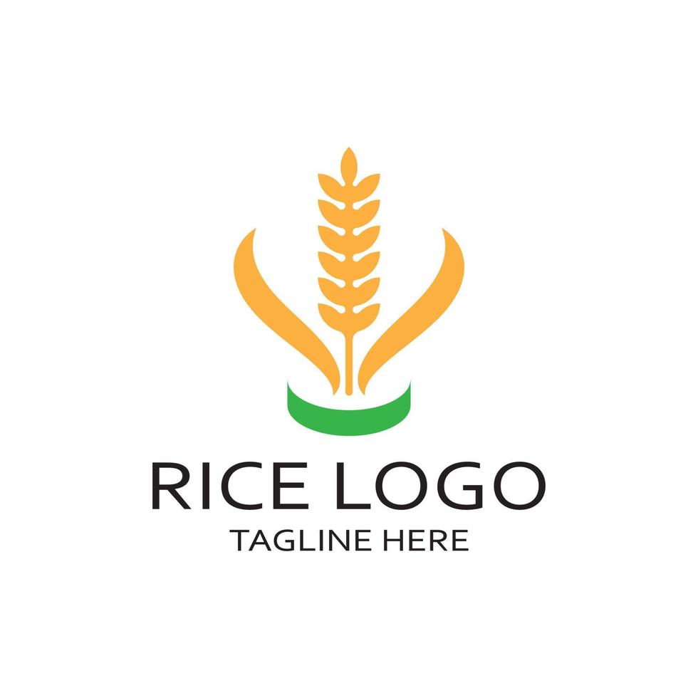 risaia pianta logo, riso grano logo, riso, naturale biologico agricoltura, per affari,azienda,agricoltura,prodotto,fattoria negozio, agricolo attrezzature, riso magazzino, con moderno minimalista vettore