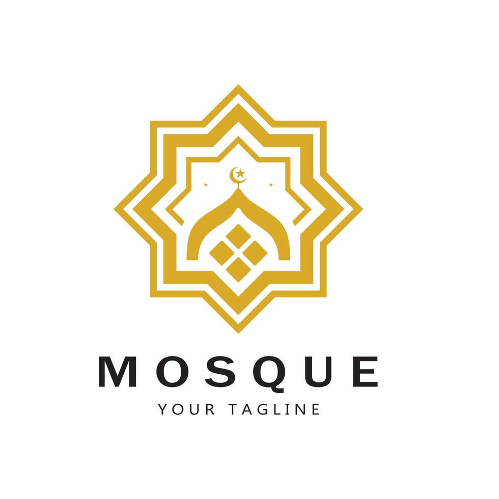 islamico moschea logo vettore icona modello