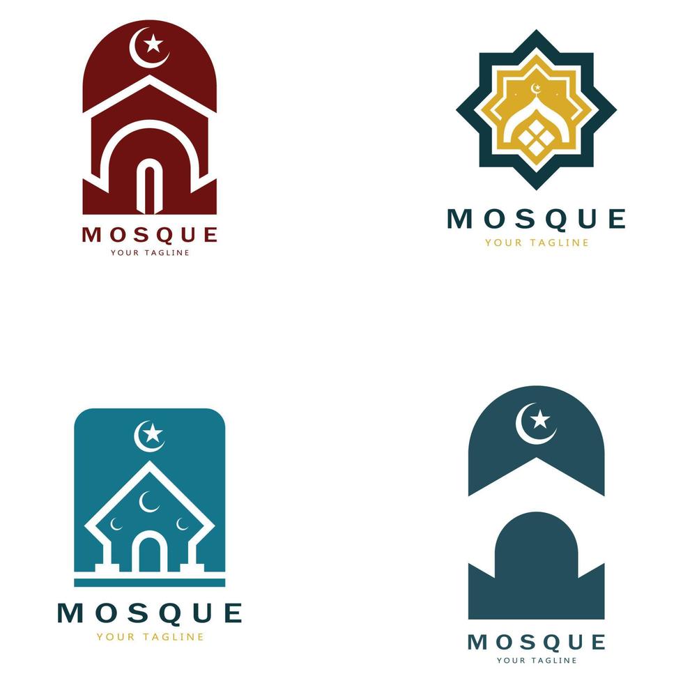 islamico moschea logo vettore icona modello