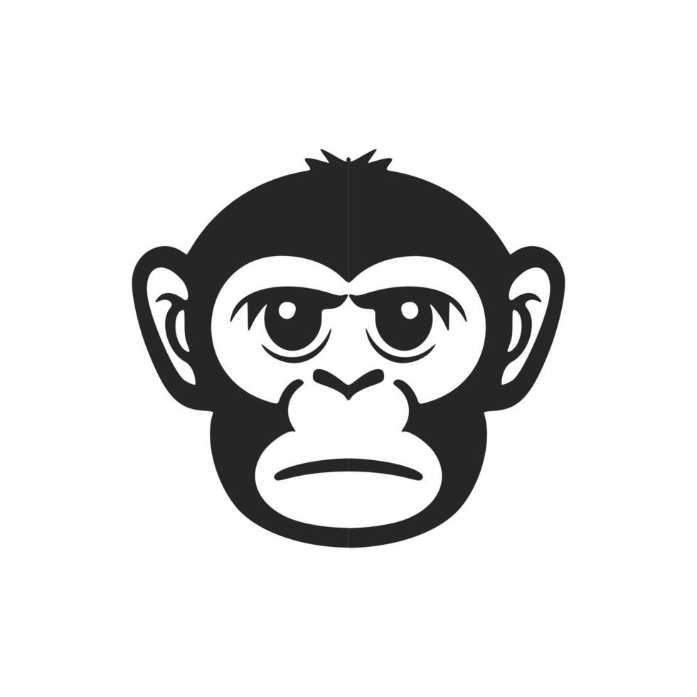 un elegante logo con un' bianco e nero scimmia per il tuo marca. vettore