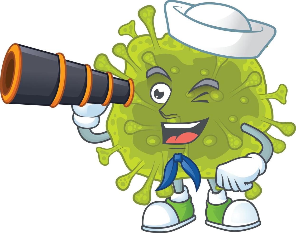 un' cartone animato personaggio di coronavirus diffusione vettore