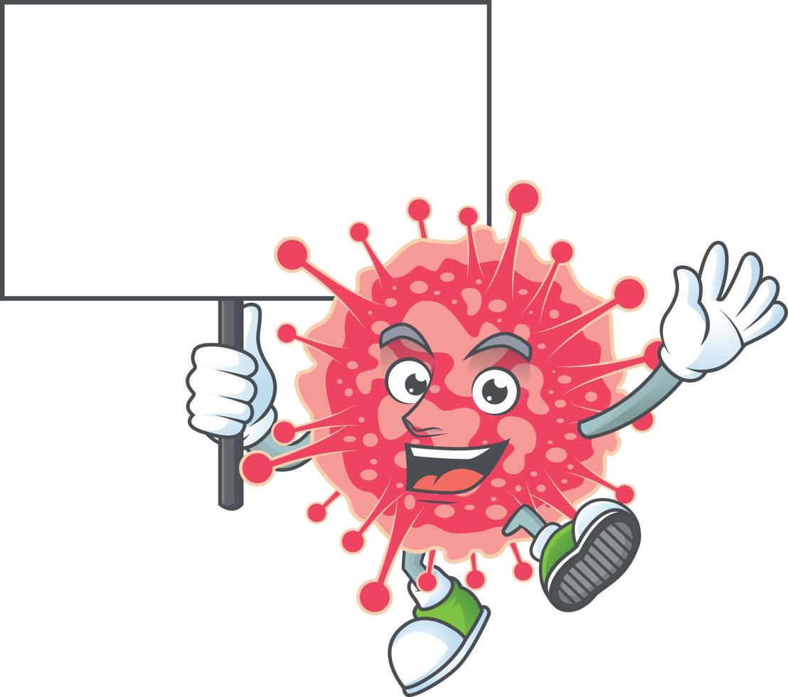 un' cartone animato personaggio di coronavirus emergenza vettore
