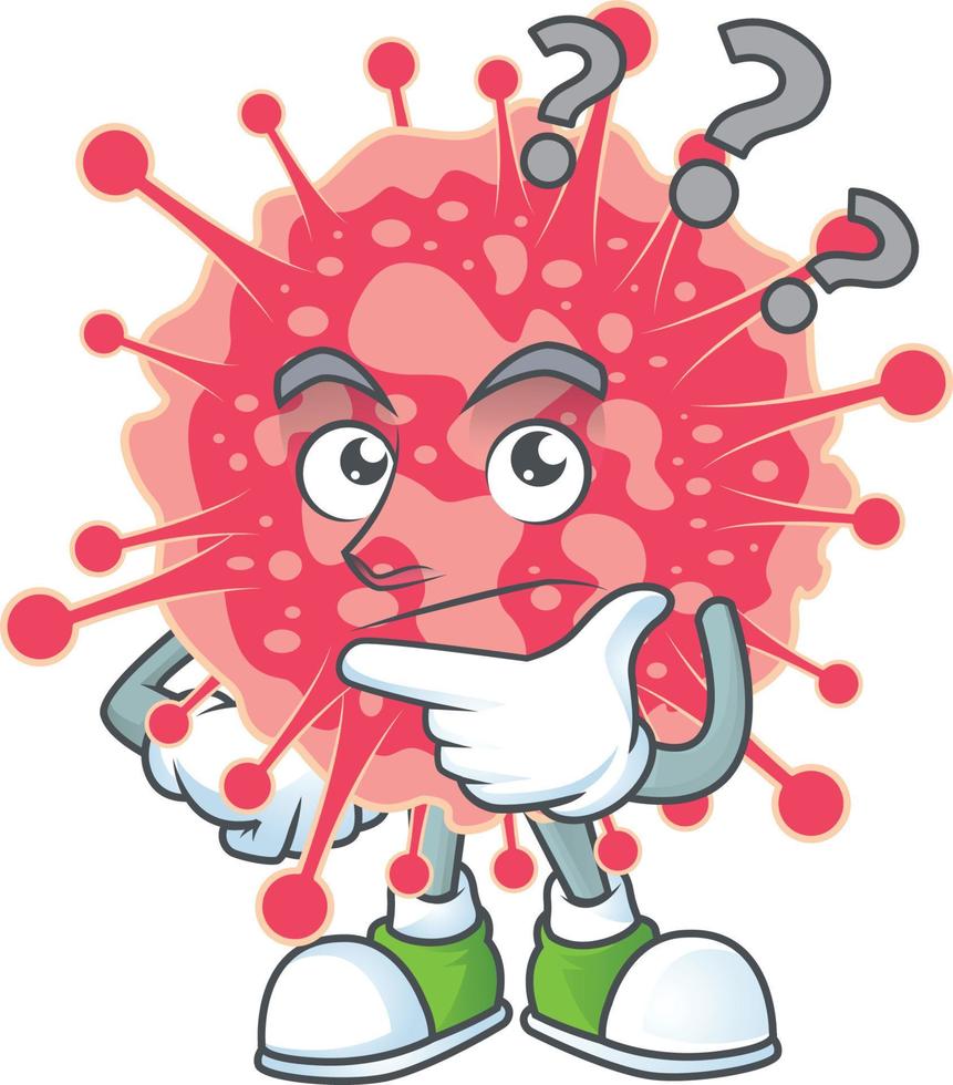 un' cartone animato personaggio di coronavirus emergenza vettore