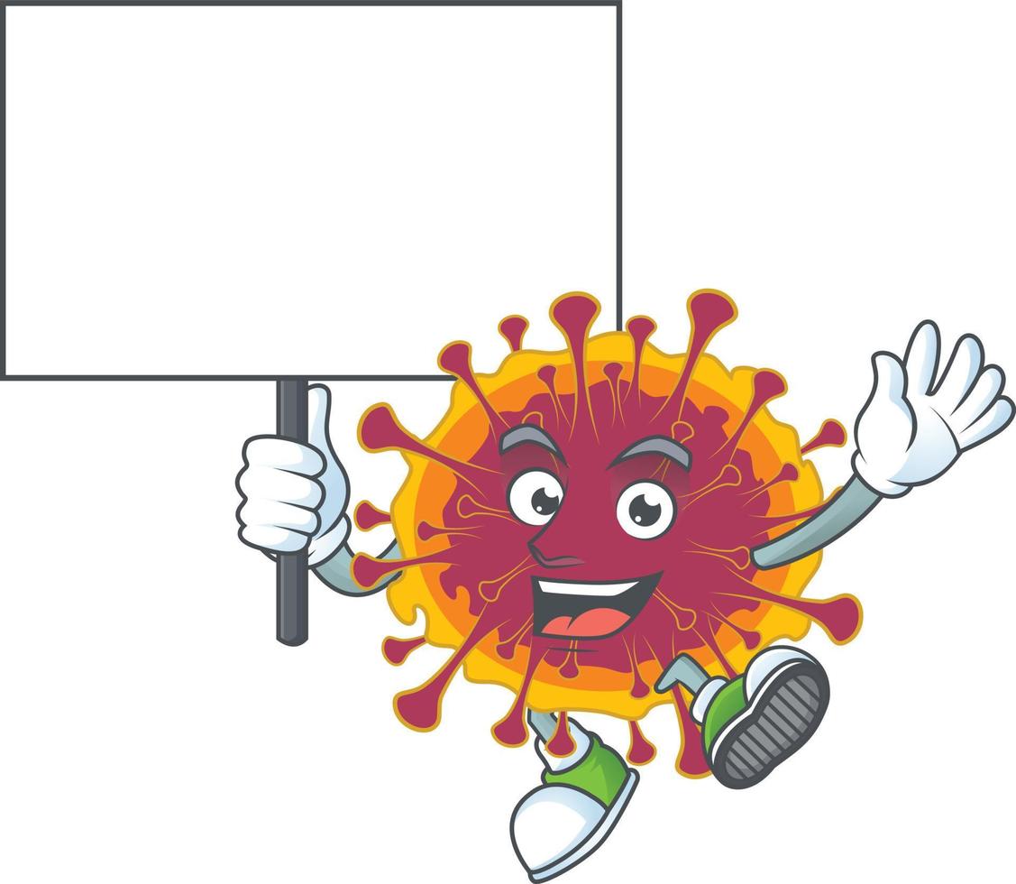 un' cartone animato personaggio di diffusione coronavirus vettore