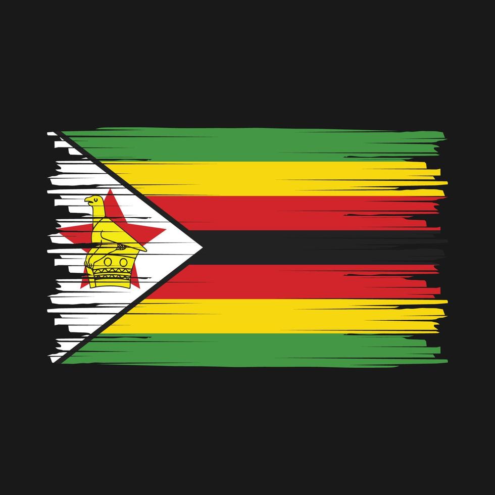 pennello bandiera dello zimbabwe vettore