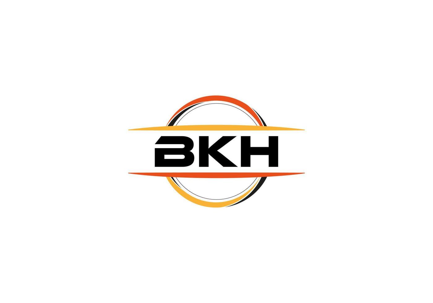 bkh lettera reali ellisse forma logo. bkh spazzola arte logo. bkh logo per un' azienda, attività commerciale, e commerciale uso. vettore