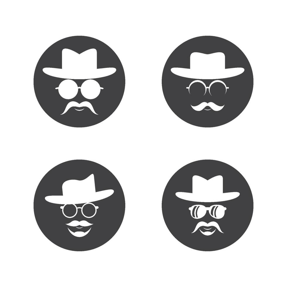 insieme dell'illustrazione di immagini di logo del cappello da cowboy vettore