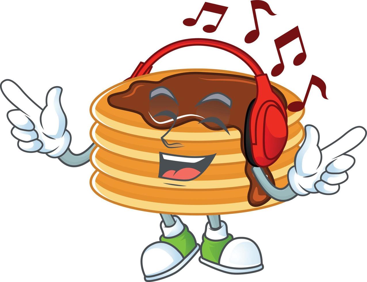cioccolato crema pancake cartone animato personaggio vettore