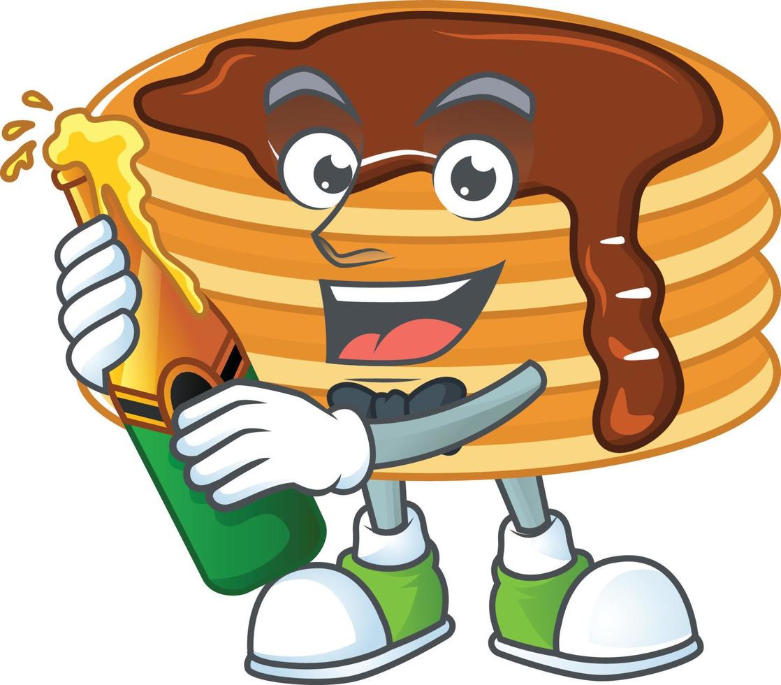 cioccolato crema pancake cartone animato personaggio vettore