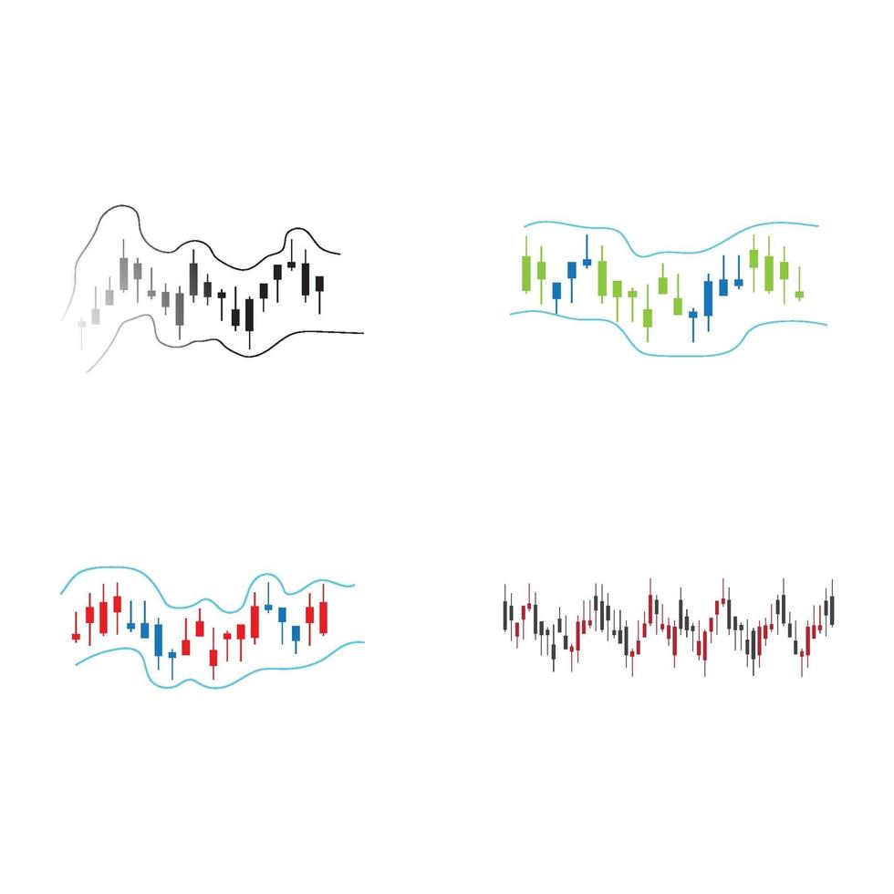 set di immagini del logo del mercato forex vettore