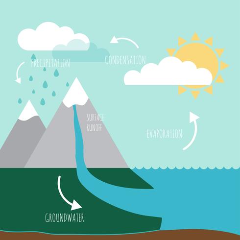 ciclo dell'acqua infographic vettore