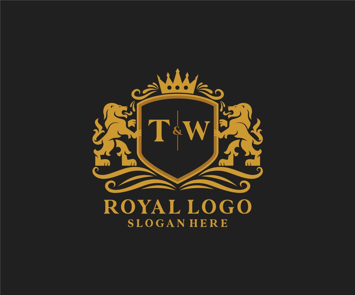 iniziale due lettera Leone reale lusso logo modello nel vettore arte per ristorante, regalità, boutique, bar, Hotel, araldico, gioielleria, moda e altro vettore illustrazione.