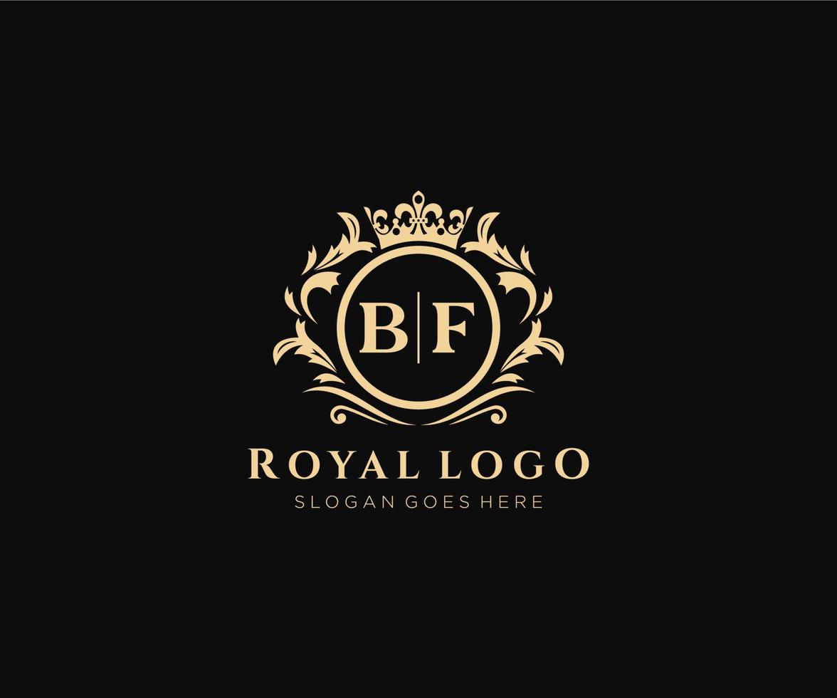 iniziale bf lettera lussuoso marca logo modello, per ristorante, regalità, boutique, bar, Hotel, araldico, gioielleria, moda e altro vettore illustrazione.