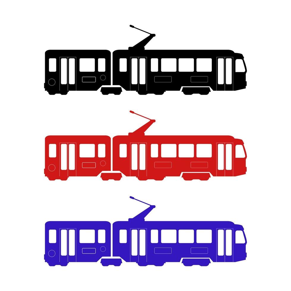 tram impostato su sfondo bianco vettore