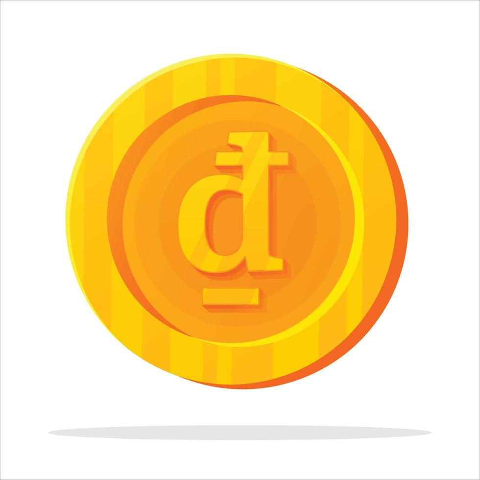 croccante e moderno dong moneta simbolo vettore Perfetto per finanza e attività commerciale disegni