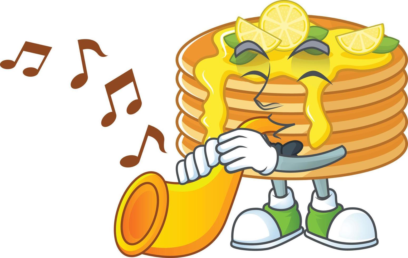 Limone crema pancake cartone animato personaggio vettore