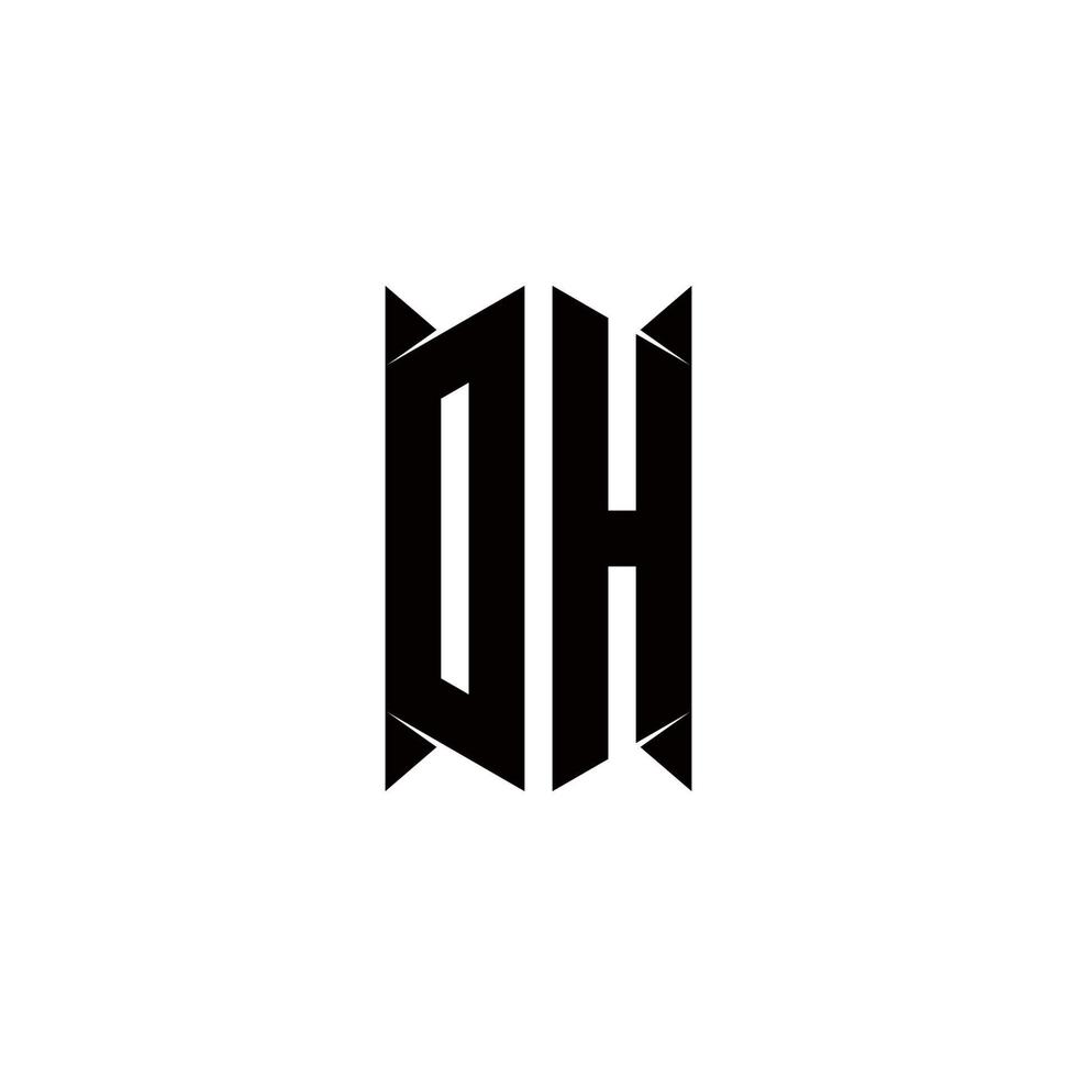 dh logo monogramma con scudo forma disegni modello vettore