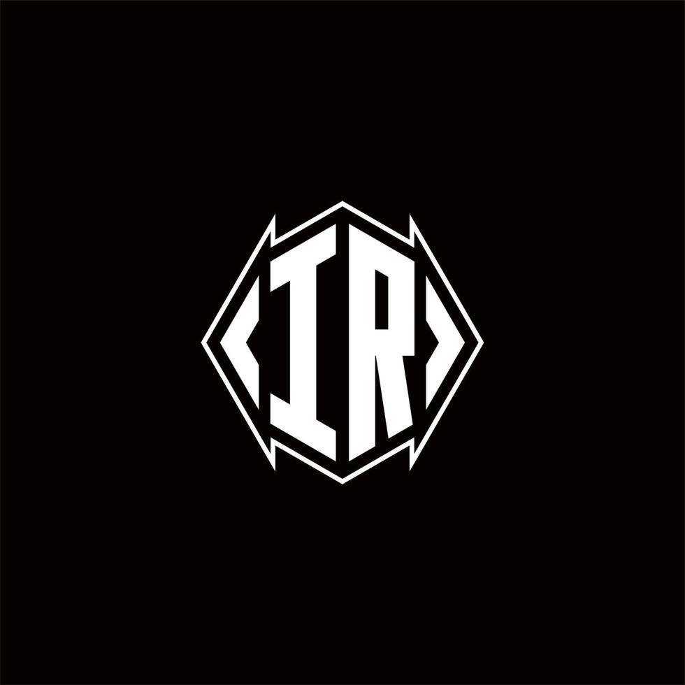 ir logo monogramma con scudo forma disegni modello vettore