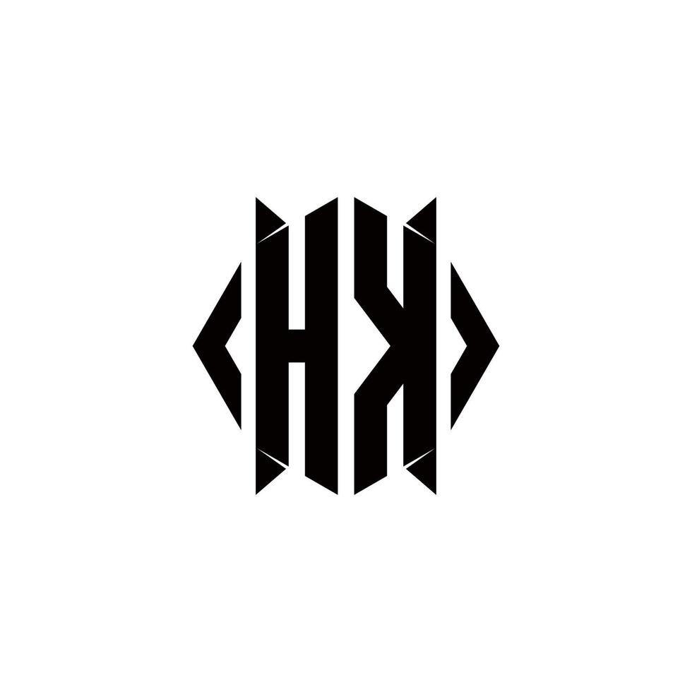HK logo monogramma con scudo forma disegni modello vettore