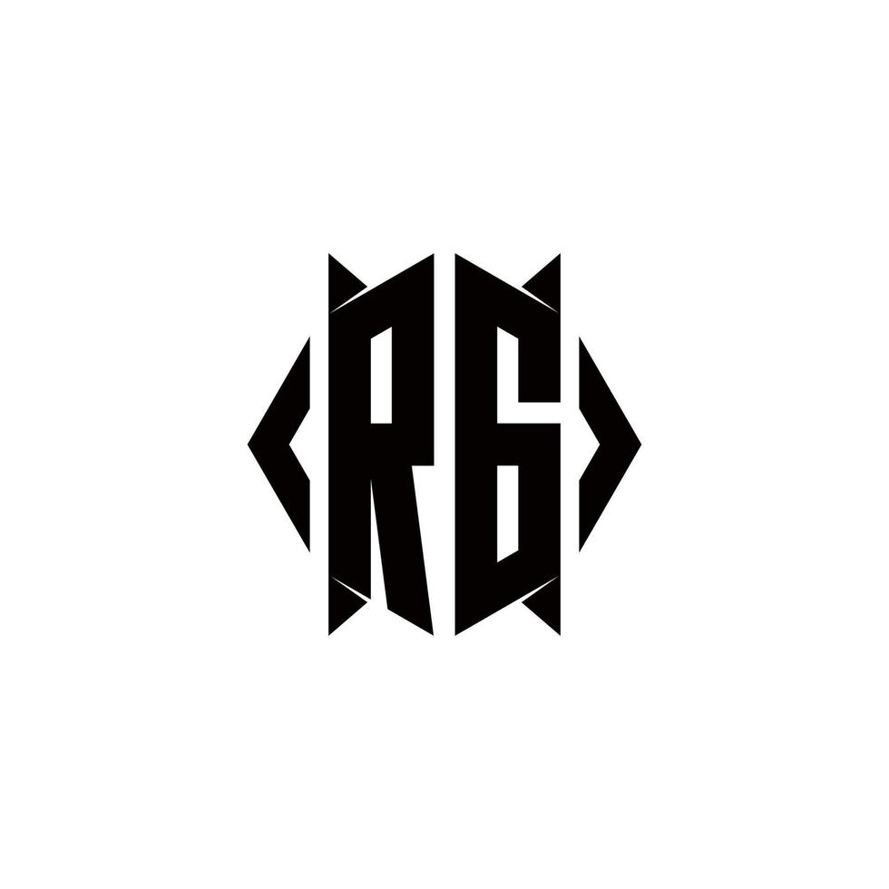 rg logo monogramma con scudo forma disegni modello vettore