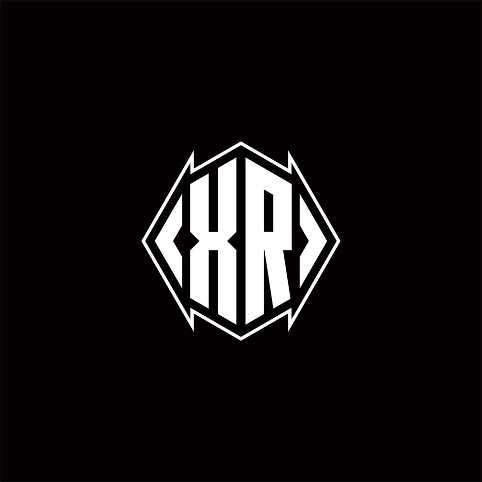 xr logo monogramma con scudo forma disegni modello vettore