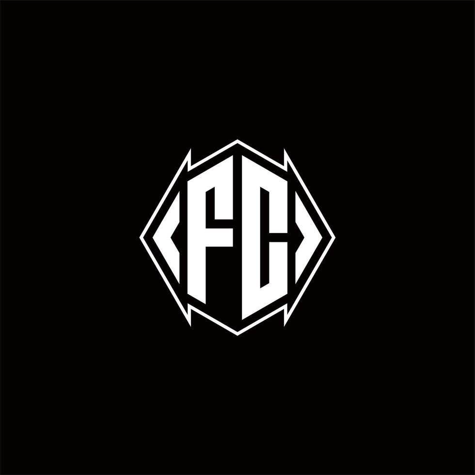 fc logo monogramma con scudo forma disegni modello vettore