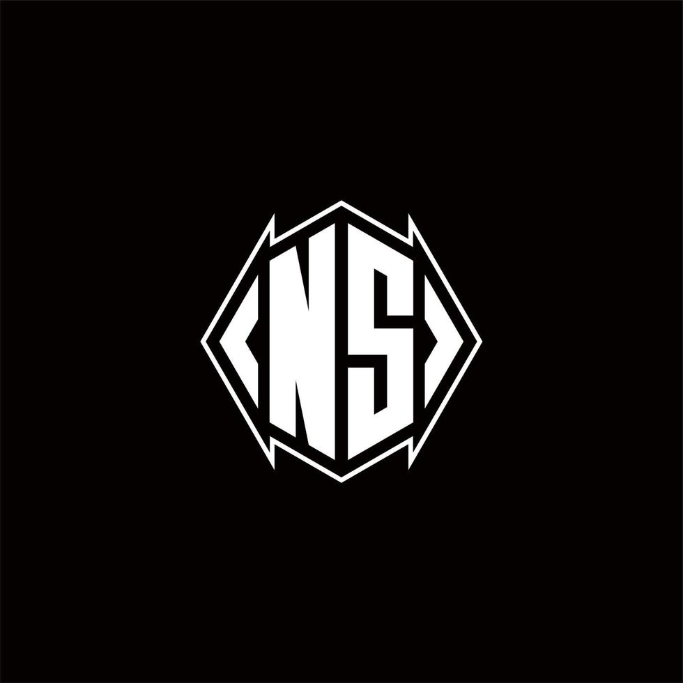 ns logo monogramma con scudo forma disegni modello vettore