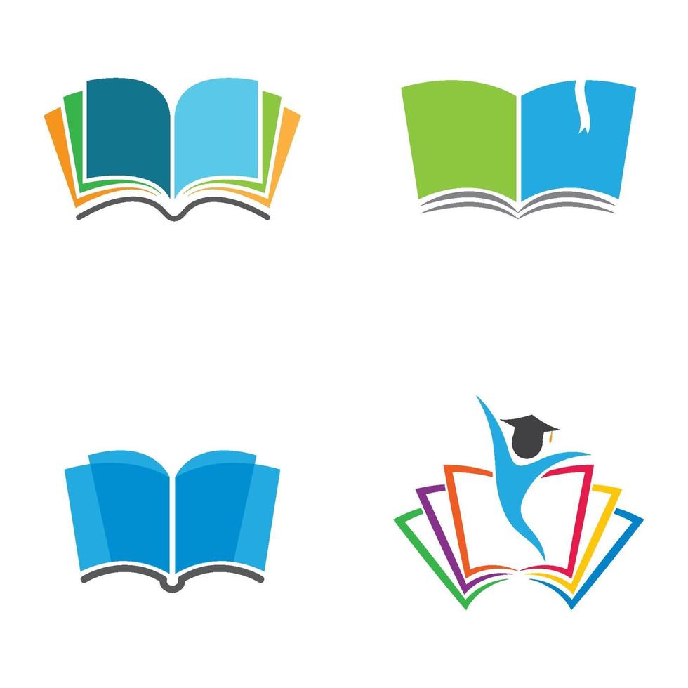 set di immagini del logo del libro vettore