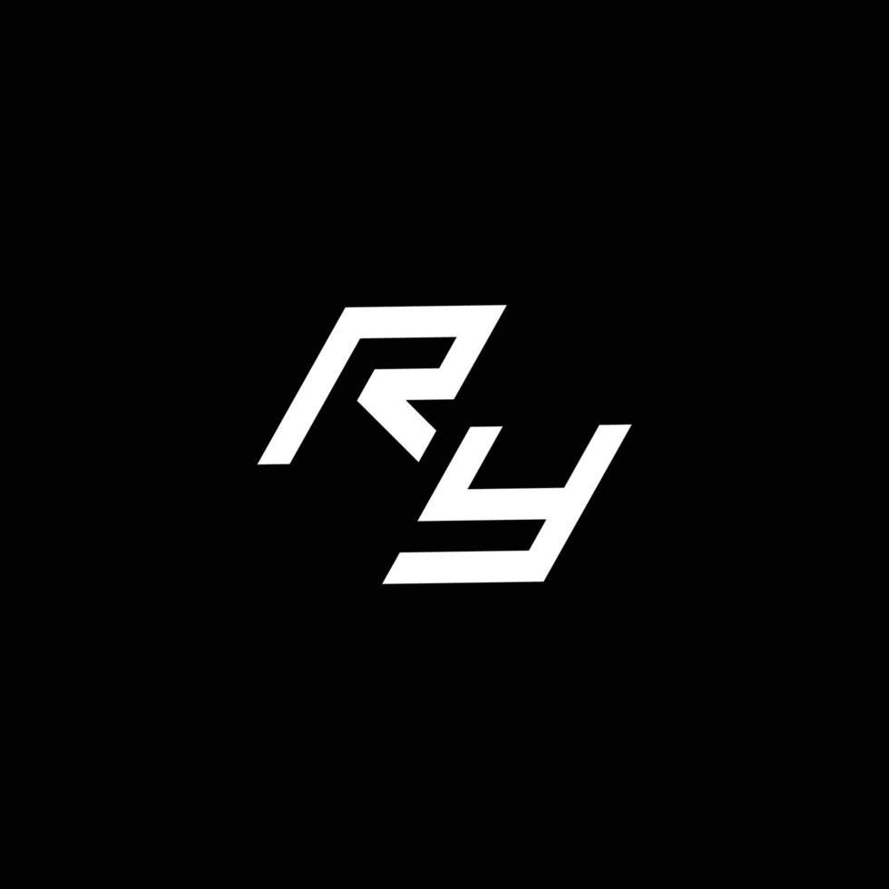 ry logo monogramma con su per giù stile moderno design modello vettore
