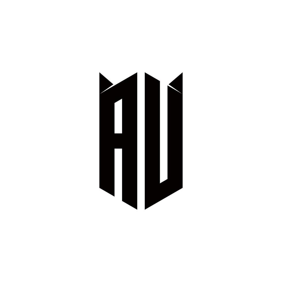 au logo monogramma con scudo forma disegni modello vettore