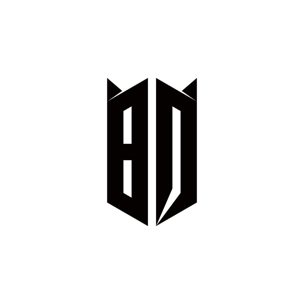 bq logo monogramma con scudo forma disegni modello vettore