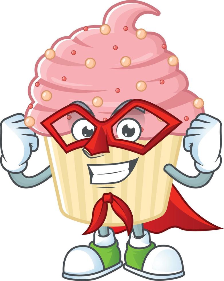 fragola Cupcake cartone animato personaggio vettore